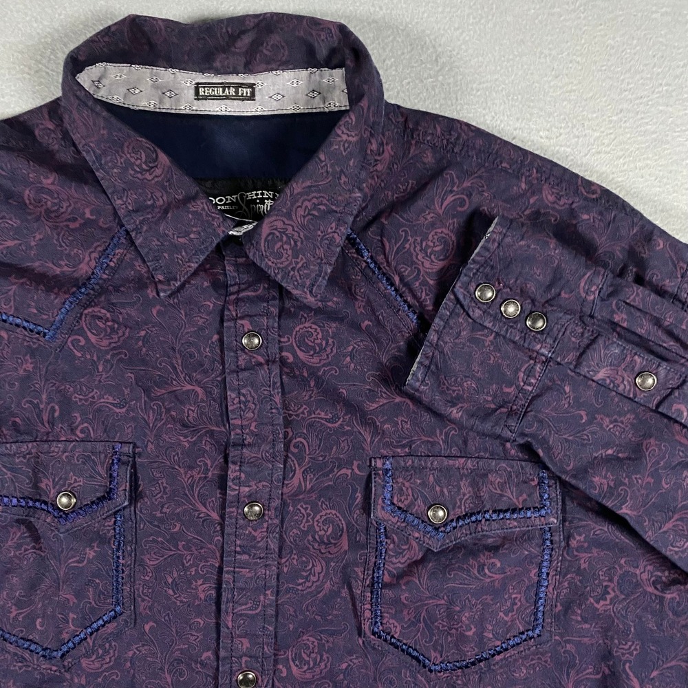 Moonshine Spirit Brad Paisley Mens XXL Purple Paisley Western Snap Shirt